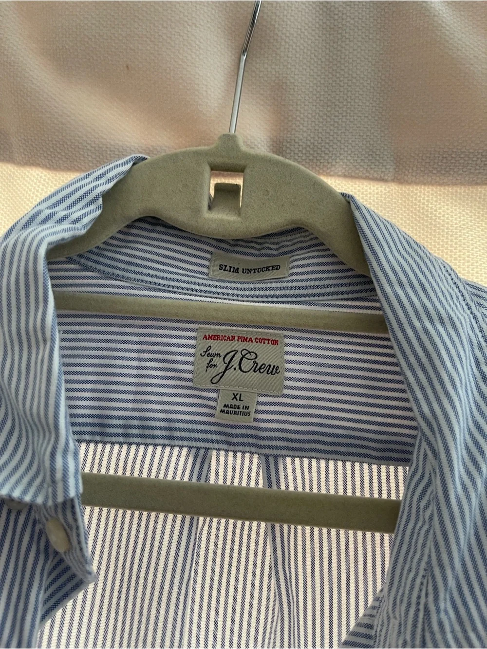 J. Crew Blue Stripe Button-Up Shirt Untucked